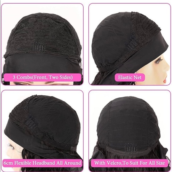 - Human hair blend Yaki straight headband wig main image 5